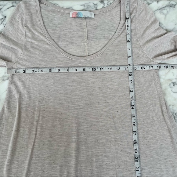 Free People Beach oatmeal tan tunic top raw edges tie wrists casual size medium - Picture 5 of 8